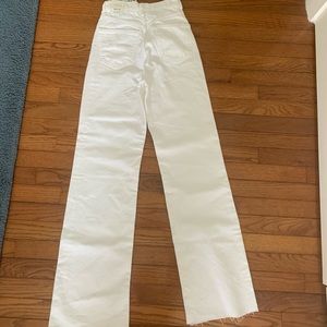 ZARA WIDELEG HIGH RISE WHITE JEANS